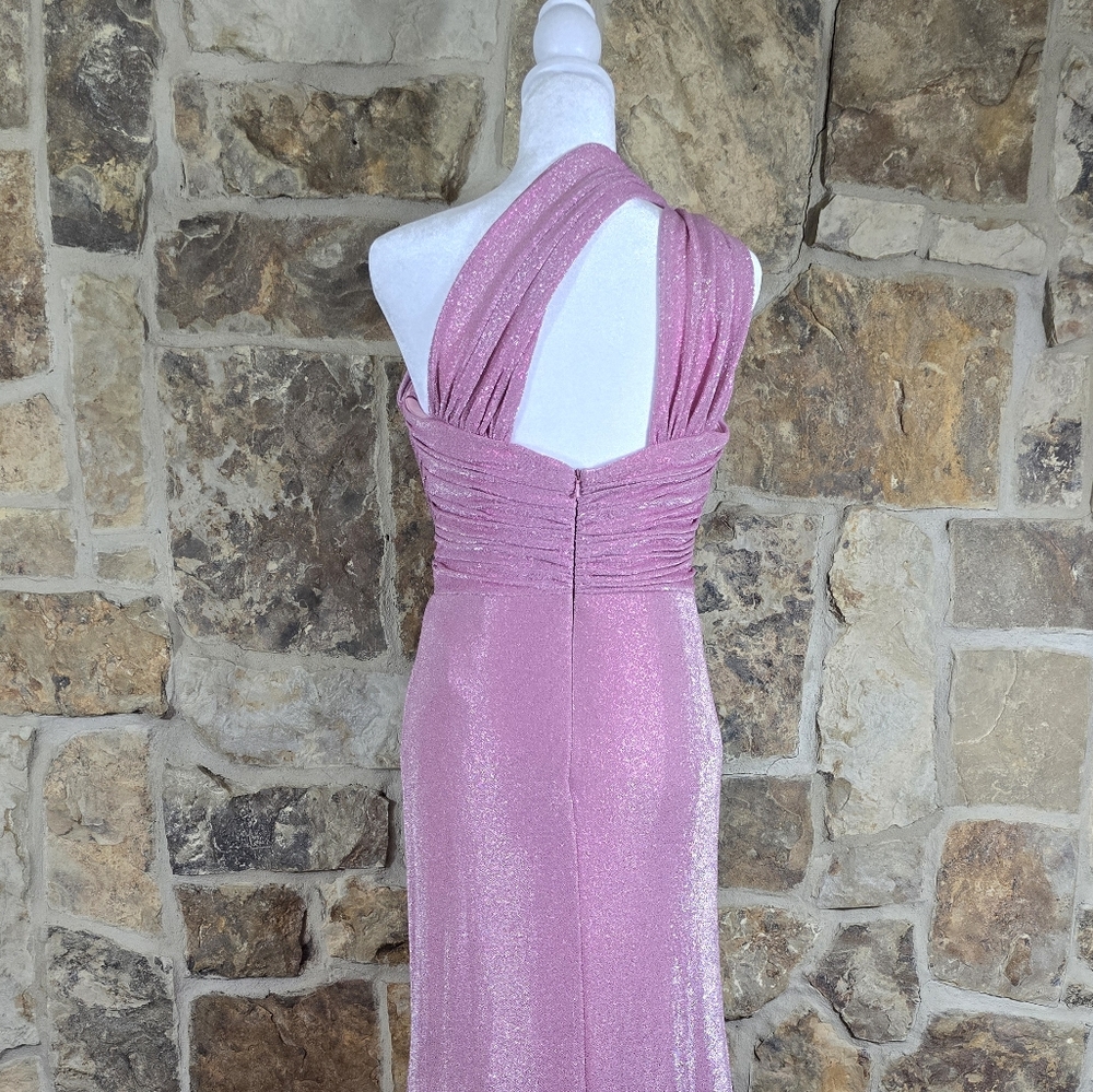 Rene Ruiz Sparkle Shimmer Glitter Maxi Dress Gown - Picture 8 of 11